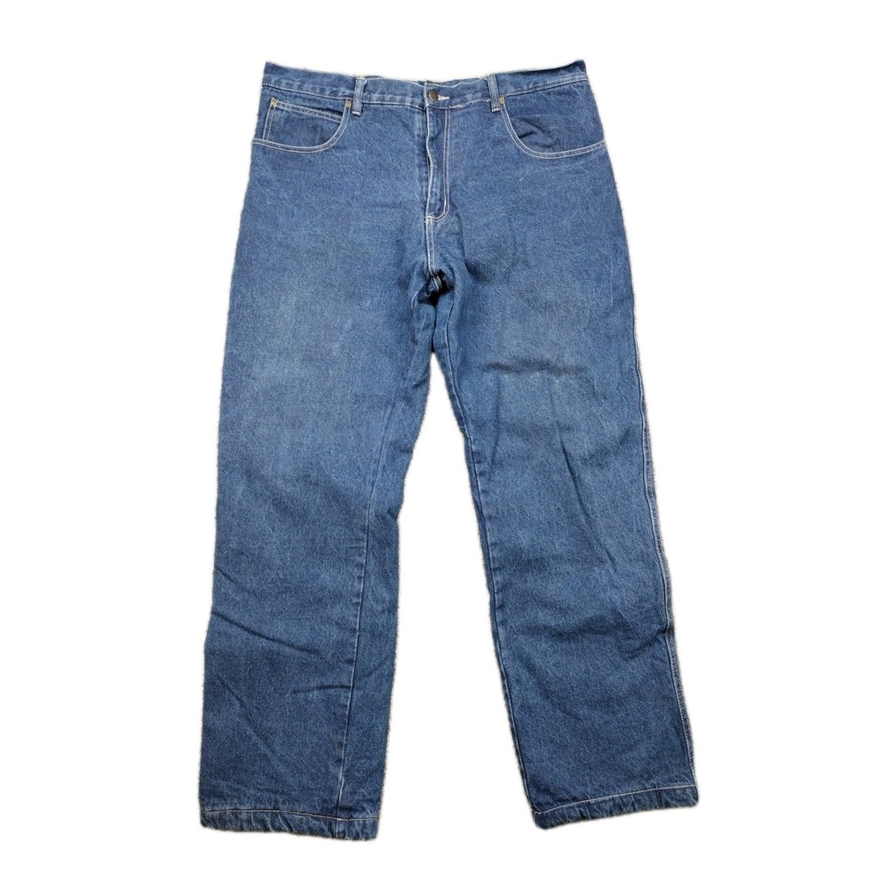 Smith's Men's Fleece Lined Blue Jeans size 38x34 Premium Denim Workwear Pants
